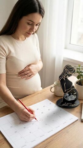 إطار صورة بالموجات فوق الصوتية للطفل على شكل علامة قلب - هدية للأم المتوقعة لصديقتها الحامل | هدايا الزوجة الحامل من الزوج | هدية إطار السونوجرام للنساء الحوامل | هدايا للزوجة الحامل in Kuwait