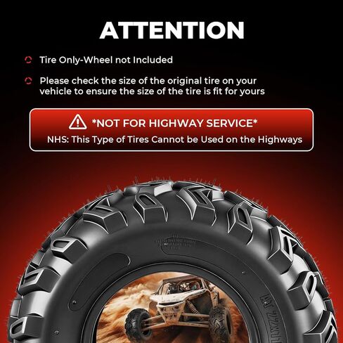 إطارات 22x11-10 ATV/UTV، إطارات 22x11x10 لجميع التضاريس، تصنيف 4 طبقات، بدون أنابيب، مجموعة من 2 in Kuwait