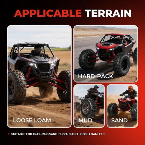 إطارات 22x11-10 ATV/UTV، إطارات 22x11x10 لجميع التضاريس، تصنيف 4 طبقات، بدون أنابيب، مجموعة من 2 in Kuwait