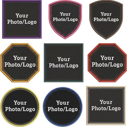 Personalized Embroidered Patches - Custom Logo, Image, Text – Iron-On, Sew-On, or Hook & Loop – Sizes 2" to 11" – Patch Gift for Clothing, Hats, Jacket, Bags, Military, Uniform, Company in Saudi Arabia