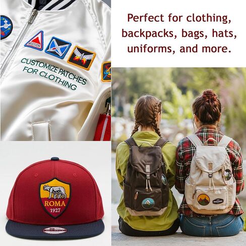 Personalized Embroidered Patches - Custom Logo, Image, Text – Iron-On, Sew-On, or Hook & Loop – Sizes 2" to 11" – Patch Gift for Clothing, Hats, Jacket, Bags, Military, Uniform, Company in Saudi Arabia