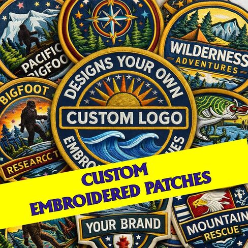 Custom Personalized Logo Embroidered Patches, Any Shape Iron On Sew On Hook and Loop Patch, Custom Image Text Logo Patches, Patch for Backpacks, Jacket, Gift for Teams in Kuwait