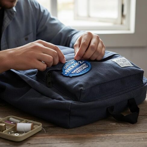 Custom Logo Embroidered Patches, Customized Embroidery Patch, Any Shape Iron On Sew On Hook and Loop Patch, Personalized Patches for Clothes, Backpacks, School, Team, Group in Kuwait