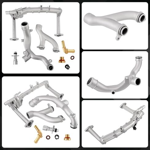 Upgraded Metal Coolant Water Pipe System Kit Compatible with Land Rover Range Rover Sport LR4, Jaguar XE XF XJ 3.0L V6, Replaces LR075991 LR028136 LR049990 LR092992 in Saudi Arabia