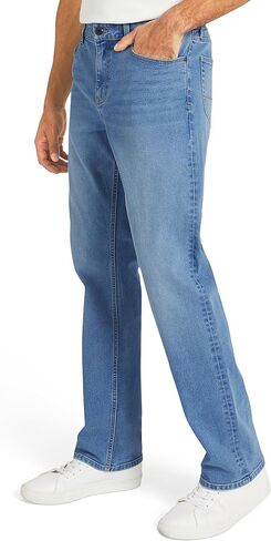 Izod Men's 5 Pocket Relaxed Fit Stretch Waist Denim Jeans in Saudi Arabia