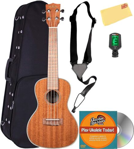 Kala KA-CG Glossed Mahogany Concert Ukulele Bundle with Gig Bag, Tuner, Strap, Fender Play, Instructional DVD, and Austin Bazaar Polishing Cloth in Saudi Arabia