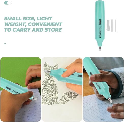 ممحاة كهربائية من Gadpiparty للطلاب، تعمل بالبطارية المحمولة، ممحاة رسم للمدرسة، ملحقات مدرسية مدمجة، هدية عملية للفنون الابتدائية والاستخدام المكتبي in Kuwait