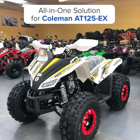 AlveyTech Muffler & Pipe Assembly for Coleman AT125-EX ATV - Durable Metal with Matte Black Finish Muffler Header Exhaust Pipe, Predator Engine Parts, Replacement 4-Wheel ATV Accessories, DIY Install in Kuwait