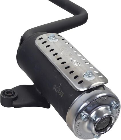 AlveyTech Muffler & Pipe Assembly for Coleman AT125-EX ATV - Durable Metal with Matte Black Finish Muffler Header Exhaust Pipe, Predator Engine Parts, Replacement 4-Wheel ATV Accessories, DIY Install in Kuwait