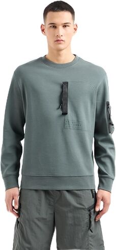 Armani Exchange Men's Utility Sweatshirt With Fashion Zippers in Saudi Arabia