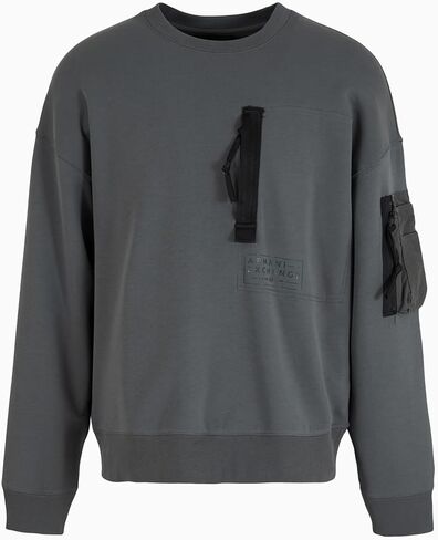 Armani Exchange Men's Utility Sweatshirt With Fashion Zippers in Saudi Arabia