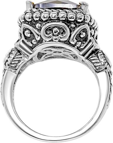 925 Sterling Silver Genuine Smoky Quartz 12mm Statement Ring in Saudi Arabia