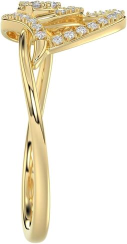 10K Yellow Gold Heart Shape Natural Diamond Ladies Ring, 0.15 CTW with Round Cut, Symbol of Love (Color-H-I, Clarity-I2-I3) in Saudi Arabia