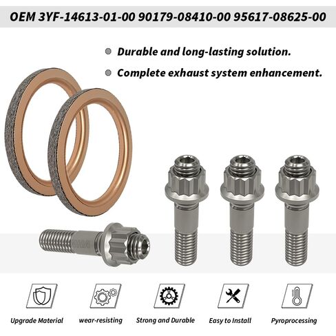طقم جوانات مسمار من التيتانيوم متوافق مع Yamaha Grizzly 660 2002-2008 Rhino 660 2004-2007 Raptor 660R 2001-2005 OEM # 3YF-14613-01-00 90179-08410-00 95617-08625-00 in Saudi Arabia