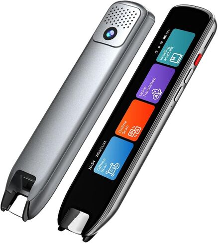 قلم مترجم وقلم قراءة لمتعلمي اللغة وعسر القراءة وصعوبات التعلم والأطفال والكبار، قلم ترجمة OCR وماسح ضوئي للقلم، جهاز تحويل النص إلى كلام لـ 142 لغة (رمادي) in Kuwait