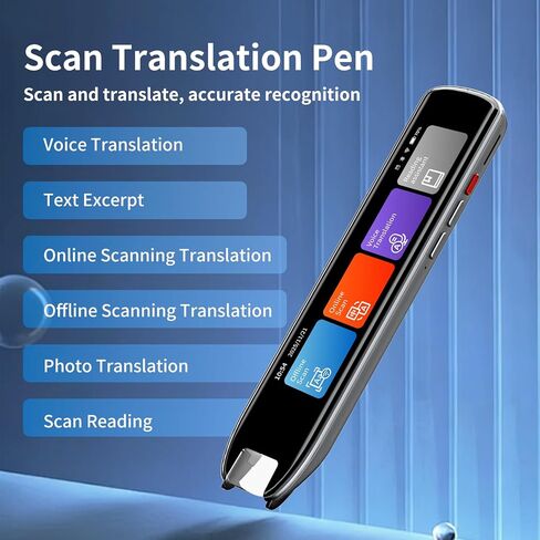 قلم مترجم وقلم قراءة لمتعلمي اللغة وعسر القراءة وصعوبات التعلم والأطفال والكبار، قلم ترجمة OCR وماسح ضوئي للقلم، جهاز تحويل النص إلى كلام لـ 142 لغة (رمادي) in Kuwait
