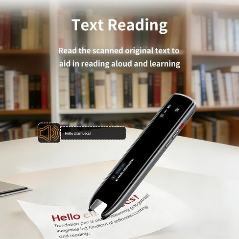 قلم مترجم وقلم قراءة لمتعلمي اللغة وعسر القراءة وصعوبات التعلم والأطفال والكبار، قلم ترجمة OCR وماسح ضوئي للقلم، جهاز تحويل النص إلى كلام لـ 142 لغة (رمادي) in Kuwait