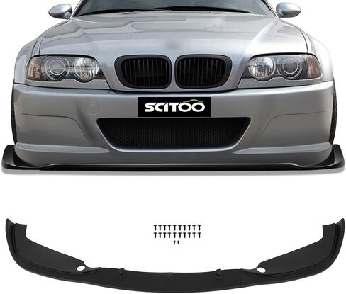SCITOO ماتي الأسود الجبهة حافة مصد السيارة H-Style يناسب 2001-2006 لسيارات BMW E46 M3 PP الجبهة الشفاه المفسد in Kuwait