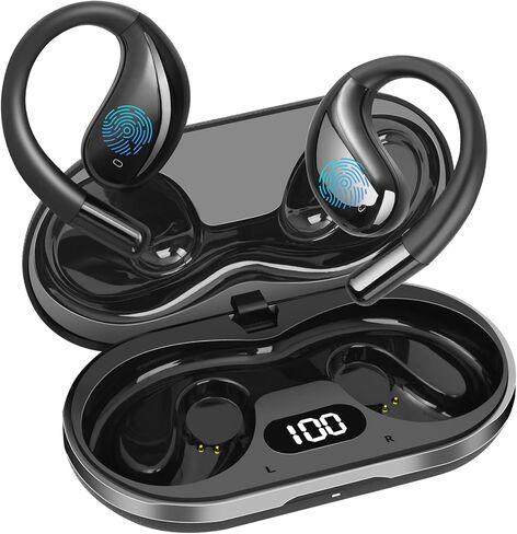 سماعات أذن للترجمة بتقنية الذكاء الاصطناعي في الوقت الحقيقي، سماعات أذن لمترجم 164 لغة لهواتف iPhone وAndroid، سماعات رأس للترجمة 3 في 1، مشبك أذن مفتوح، سماعات أذن لاسلكية iOS وAndroid باللون الأسود in Kuwait