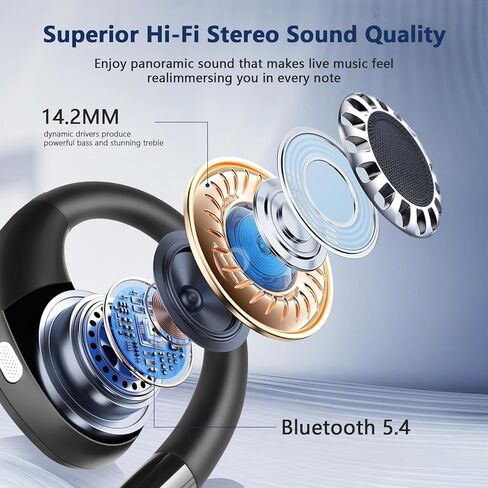 سماعات أذن للترجمة بتقنية الذكاء الاصطناعي في الوقت الحقيقي، سماعات أذن لمترجم 164 لغة لهواتف iPhone وAndroid، سماعات رأس للترجمة 3 في 1، مشبك أذن مفتوح، سماعات أذن لاسلكية iOS وAndroid باللون الأسود in Kuwait