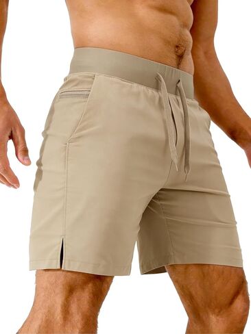 Comdecevis Men's 7 Inch Athletic Shorts Lightweight Quick Dry Running Shorts with Zipper Pockets in Kuwait