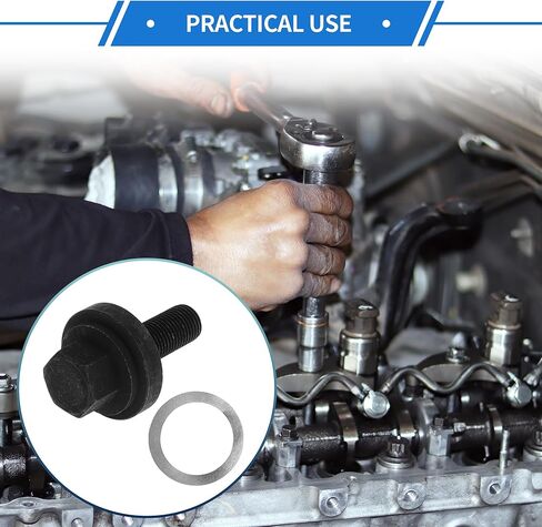 1 Set Harmonic Balancer Bolt Compatible for Ford Edge SE, SEL, Titanium 2.0 2015-2024, Durable Metal Black in Saudi Arabia