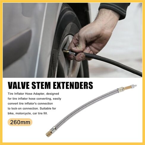 260mm 10.24'' Tire Valve Stem Extension Inflator Extender Hose Universal Fit for Car Motorcycle Bicycle Auto Replacement Parts in Saudi Arabia