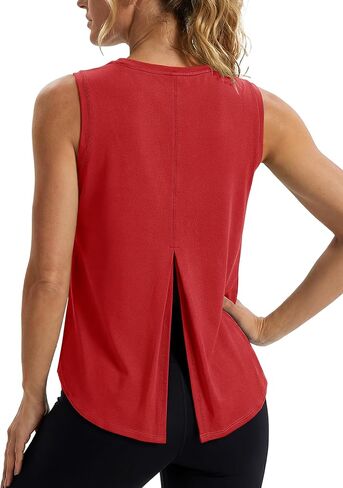 MAGCOMSEN Tank Top for Women Workout Quick Dry Sleeveless Muscle Open Back Athletic Gym Running Travel Pilates Yoga Top in Saudi Arabia