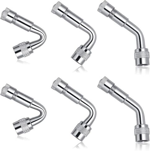 6 Pcs Valve Stem Extension Dually Valve Stem Extenders 135, 90, 45 Degrees Metal Tire Valves Extension Universal Valves Extensions for Wheels Passenger Cars RV Motorcycles Bicycles Trailers in Saudi Arabia