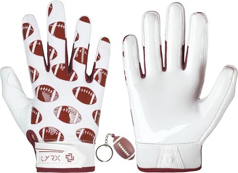 Kids Football Receiver Gloves: Elevate Your Game with Sticky Wide Performance! Designed for Kids - Experience Comfort and Flexibility with Stretch Fit (F2 Footballs, Kids L (6.5")) in Kuwait