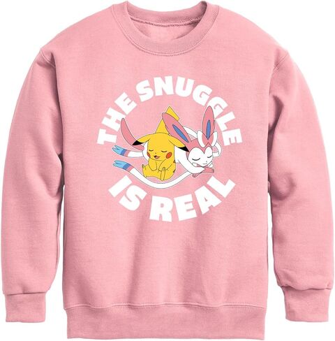 HYBRID APPAREL - Pokémon - The Snuggle is Real Pikachu and Sylveon - سترة صوفية ذات رقبة دائرية للأطفال الصغار والشباب in Saudi Arabia