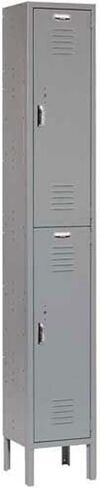 GLOBAL INDUSTRIAL Double Tier Locker, 12x18x36, 2 Door, Ready To Assemble, Gray in Saudi Arabia