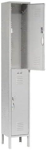 GLOBAL INDUSTRIAL Double Tier Locker, 12x18x36, 2 Door, Ready To Assemble, Gray in Saudi Arabia