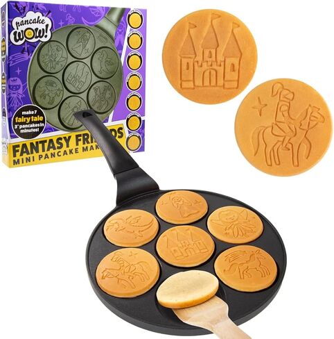 CucinaPro Fairy Friends Mini Pancake Pan - Make 7 Unique Flapjacks - Nonstick Griddle for Breakfast Magic & Easy Cleanup - Fun Gift for Kids and Adults, Boys or Girls in Kuwait