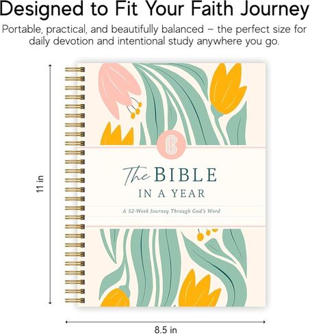 Official Spiral Bible® The Bible in a Year | 52 Week Guided Bible Study & Daily Reading Plan, Pastel Highlighters, Pen Set, & Transparent Sticky Notes in Kuwait