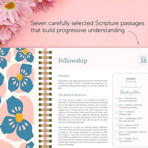 Official Spiral Bible® The Bible in a Year | 52 Week Guided Bible Study & Daily Reading Plan, Pastel Highlighters, Pen Set, & Transparent Sticky Notes in Kuwait