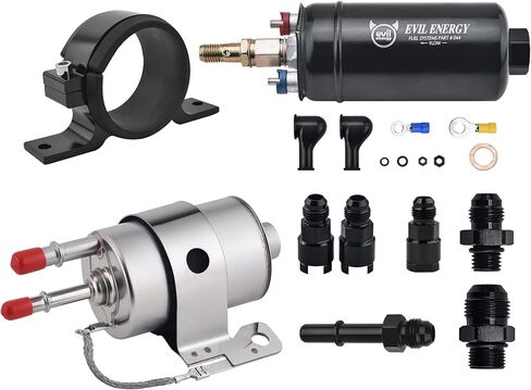 EVIL ENERGY 58 PSI Fuel Filter Regulator fit for LS Swap EFI Conversion with External Inline Fuel Pump Electric 300LPH High Flow 12V in Saudi Arabia