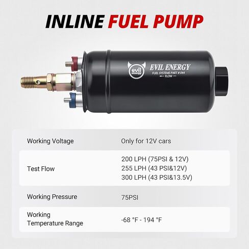 EVIL ENERGY 58 PSI Fuel Filter Regulator fit for LS Swap EFI Conversion with External Inline Fuel Pump Electric 300LPH High Flow 12V in Saudi Arabia