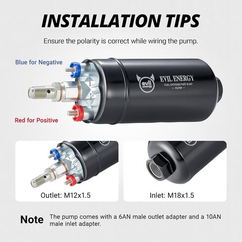 EVIL ENERGY 58 PSI Fuel Filter Regulator fit for LS Swap EFI Conversion with External Inline Fuel Pump Electric 300LPH High Flow 12V in Saudi Arabia