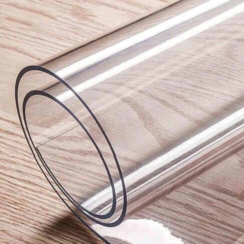 PVC Non-Slip Rug Protector Cover - Clear Plastic Vinyl Floor Mats for Home Office, Anti-Scratch Rolling Chair Mats, Ideal for Carpet Under Tables and Furniture, 1.5/2mm Thick in Kuwait