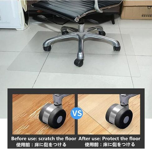 PVC Non-Slip Rug Protector Cover - Clear Plastic Vinyl Floor Mats for Home Office, Anti-Scratch Rolling Chair Mats, Ideal for Carpet Under Tables and Furniture, 1.5/2mm Thick in Kuwait