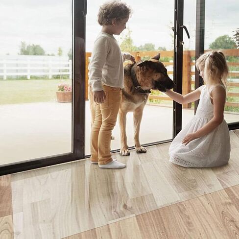 PVC Non-Slip Rug Protector Cover - Clear Plastic Vinyl Floor Mats for Home Office, Anti-Scratch Rolling Chair Mats, Ideal for Carpet Under Tables and Furniture, 1.5/2mm Thick in Kuwait