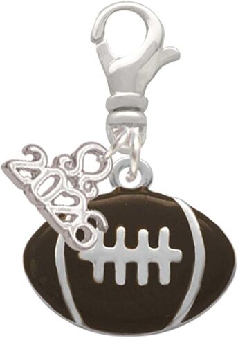Delight Jewelry Silver Plated Large Enamel Football - Clip on Charm with Mini 2026 in Saudi Arabia