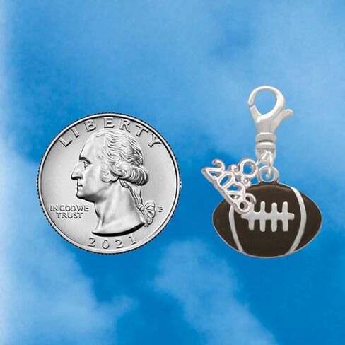 Delight Jewelry Silver Plated Large Enamel Football - Clip on Charm with Mini 2026 in Saudi Arabia