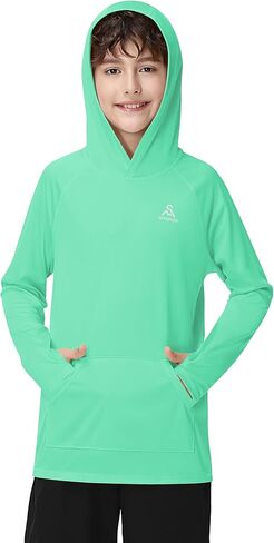 Boys Rash Guard Hoodie UPF 50+ Long Sleeve Swim Shirt with Pocket Kids Sun Protection Fishing Shirt Toddler to Youth in Kuwait