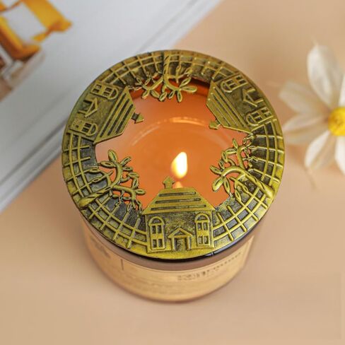 Zinc Alloy Candle Top Cover Jar Candle Accessories Kitchen Decor Product Lampshade Sleeve Gift Floral Part in Saudi Arabia