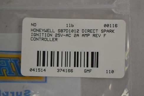 Honeywell, Inc. S87D1012 Direct Spark Ignition Module, 11 sec Trial Time in Saudi Arabia