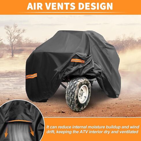 غطاء X AUTOHAUX ATV لسيارة Honda TRX450R مقاوم للماء ذو ​​4 عجلات غطاء رباعي لهوندا TRX450R غطاء خارجي من الشمس لحماية تخزين المطر 210D-PU قماش أكسفورد أسود in Saudi Arabia
