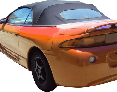 KUAFU سطح ناعم قابل للتحويل متوافق مع 1995-1999 Mitsubishi Eclipse - سطح من الفينيل من قماش الشراع الأسود ونافذة زجاجية شفافة مُدفأة in Saudi Arabia