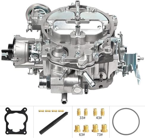 روتشستر Quadrajet المكربن ​​4 برميل الكهربائية الاختناق الكربوهيدرات لشيفي 305-350 CI محركات جنرال موتورز كاديلاك 1980-1989 1904R 1906R 4MV 750 CFM فراغ الثانوية Quadrajet المكربنات مع جوانات الطائرات المقابس in Kuwait